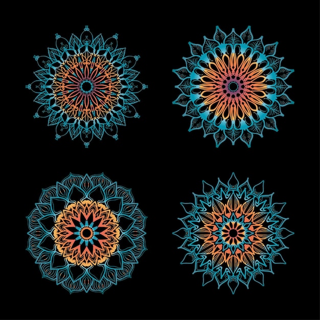 Collecties Cirkelvormig patroon in de vorm van een mandala voor Henna Mehndi-tatoeages Kleurboekpagina