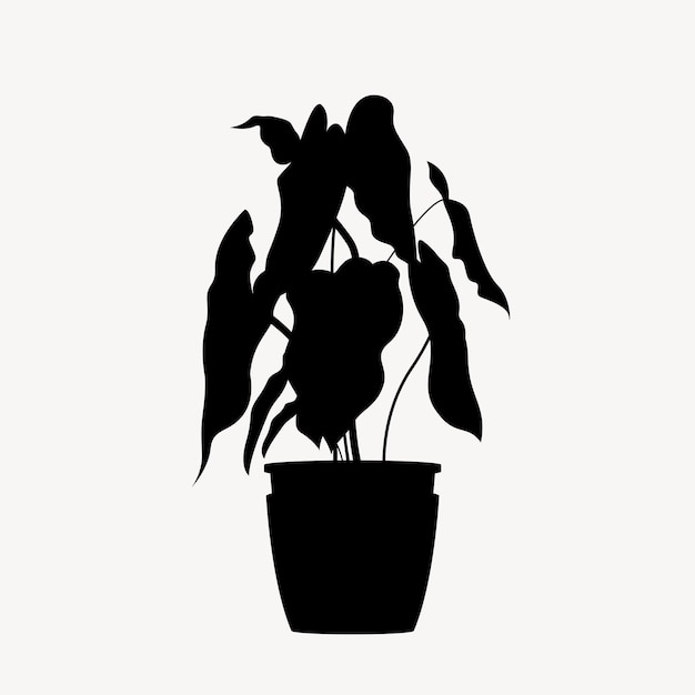 Vector collectio silhouetten van kamerplanten. potplanten geïsoleerd op wit