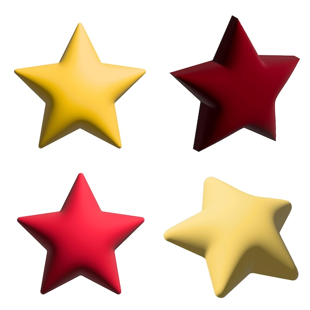 Vector collection of 3 d stars 4 volume stars