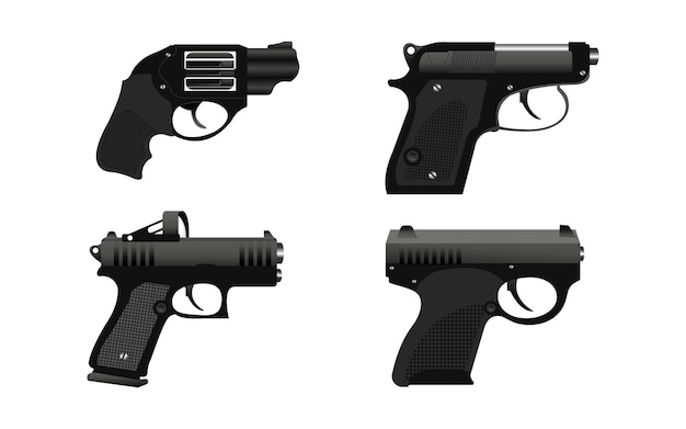 Collection of 3d realistic pistols