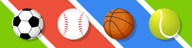 Collection of 3d sport balls collection vector illustration Sport and recreation for healthy life