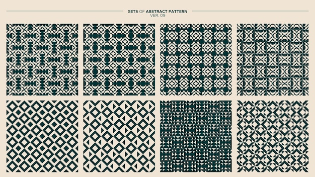 Collection of abstract circle and line seamless pattern. Geometric pattern.