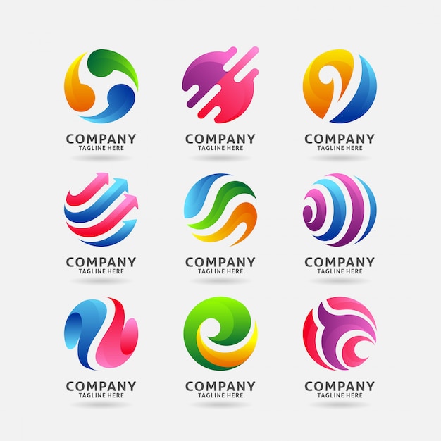 Collezione di design del logo astratto cerchio