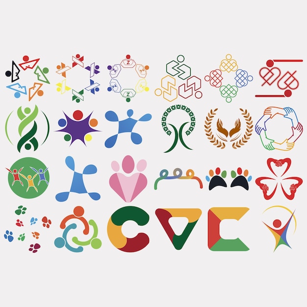 collection of abstract community logos