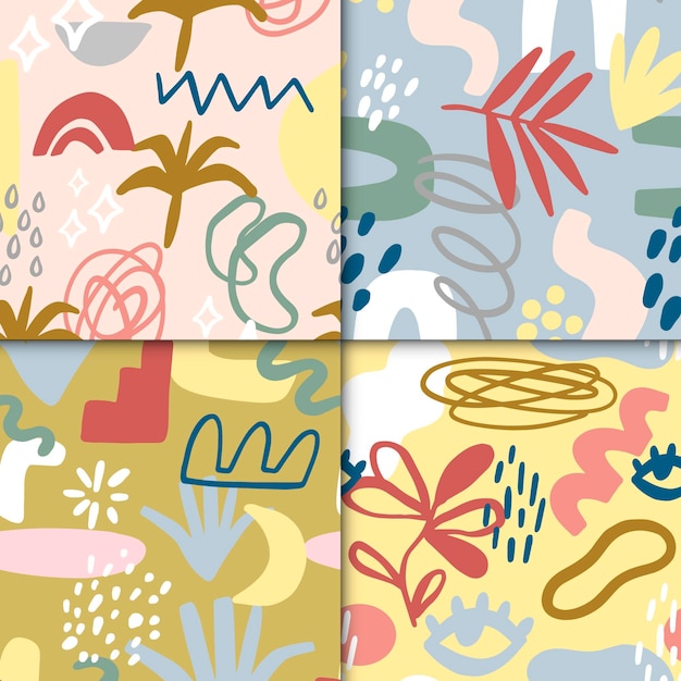 Collection of abstract drawn patterns