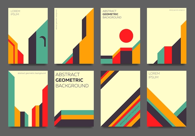 Collection of abstract geometric backgrounds in a pseudoarchitectural style