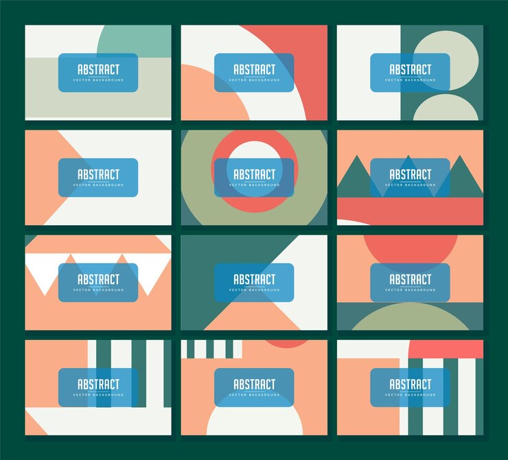 Vector collection of abstract geometric compositions