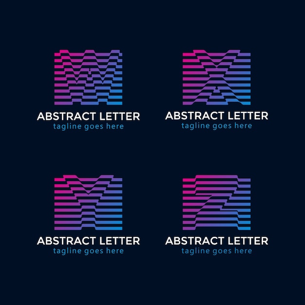 Raccolta di progettazione di logo lettera astratta.