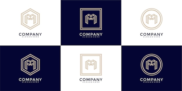 Collection of abstract letter m logo designs