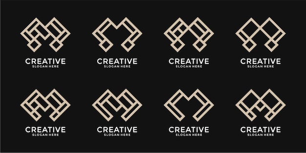 Collection of abstract letter m logo designs