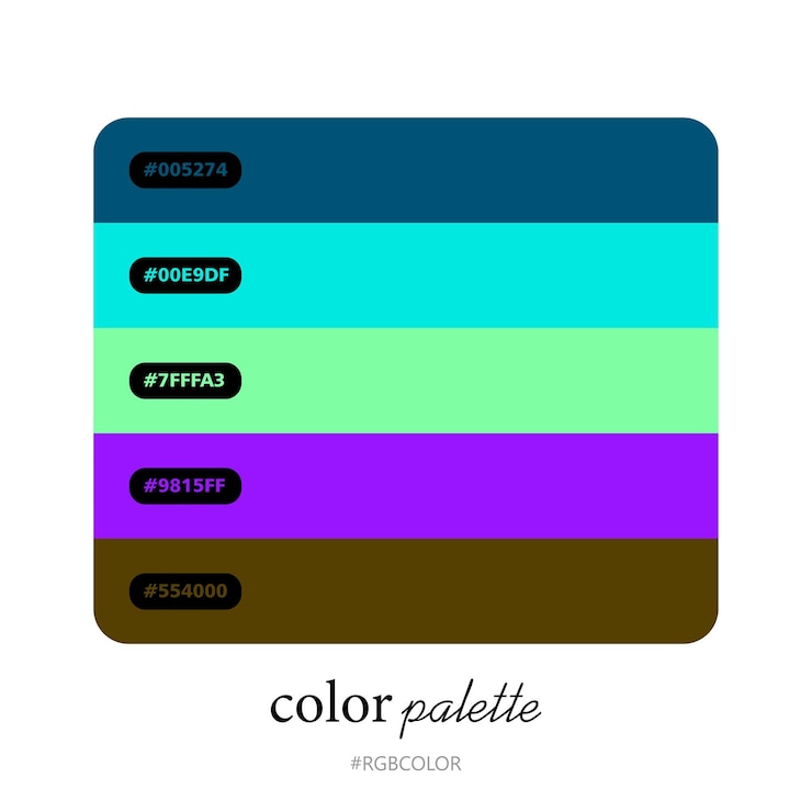 Vector a collection of accurately color palettes with codes, perfect for use by illustrators
