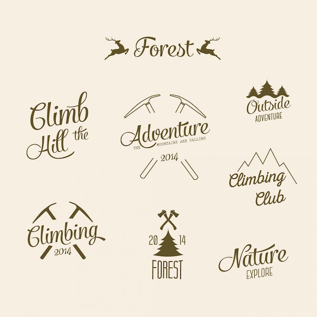 Vector collection of adventure labels