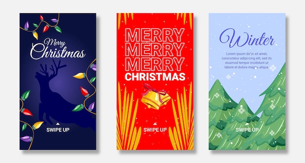 Collection of advertisements in the form of Instagram stories to welcome Christmas