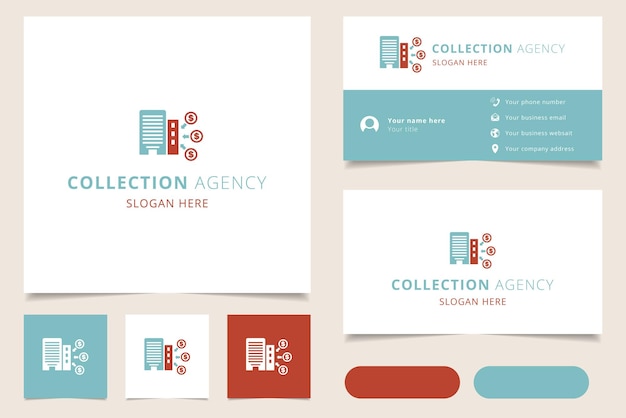 Collection agency logo design with editable slogan branding