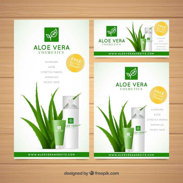 Collection of aloe vera banners