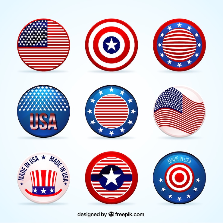 Vector collection of american badges