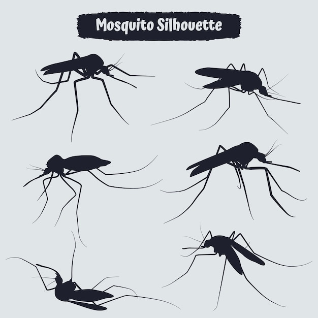 Collection of animal mosquito silhouettes vector