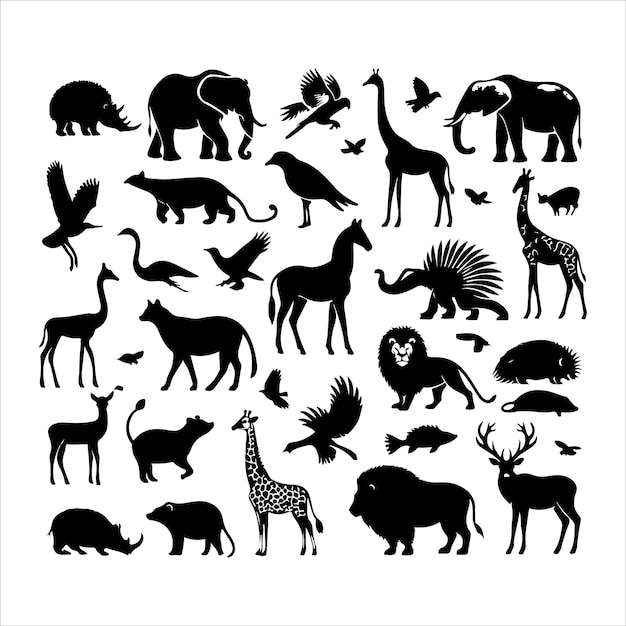Vector a collection of animals including animals and animals
