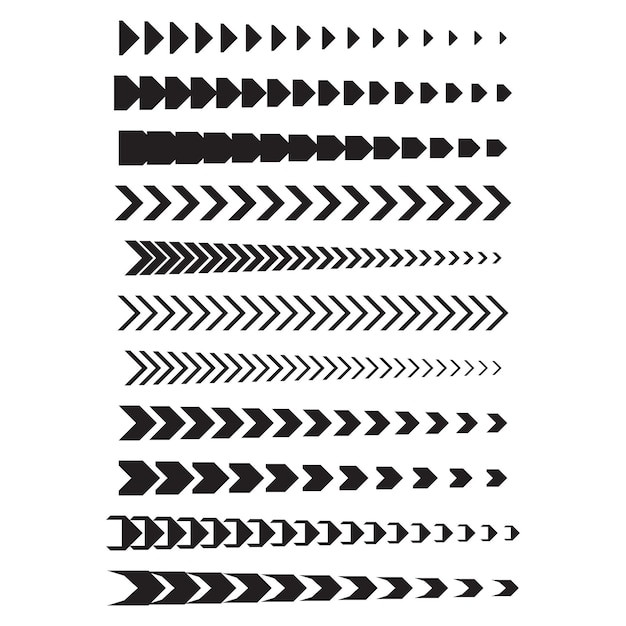 collection of arrow sign pattern isolated white background