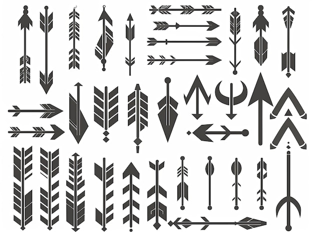 A collection of arrows and arrows