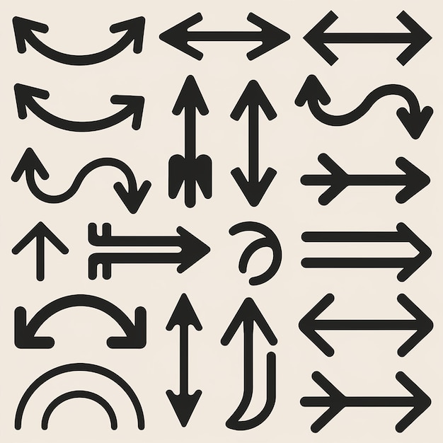 a collection of arrows with arrows pointing to the right