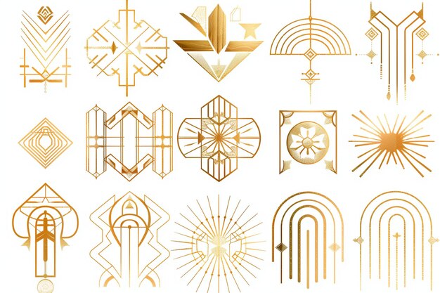 Vector a collection of art deco design elements