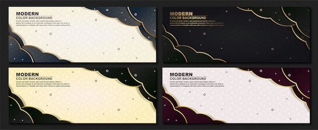 Collection of background geometric banner patterns