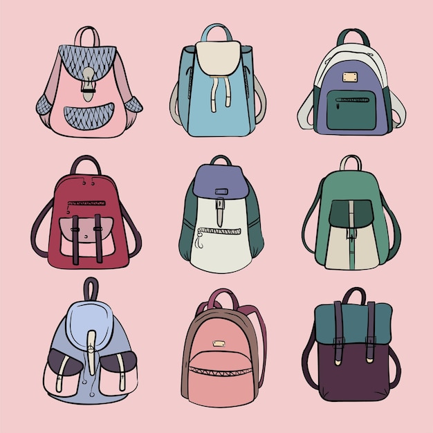 a collection of backpacks in different styles