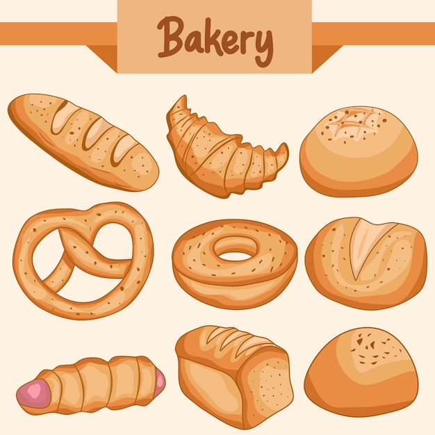 Collection of bakery vector illustration