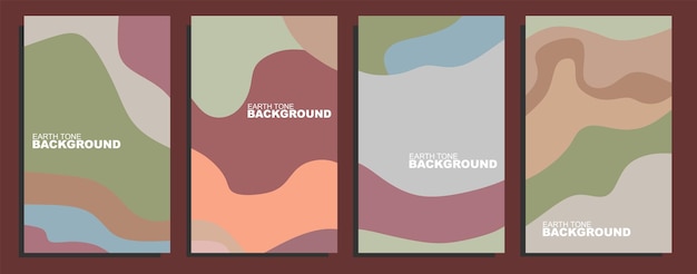 A collection of banner template designs with earth tone backgrounds