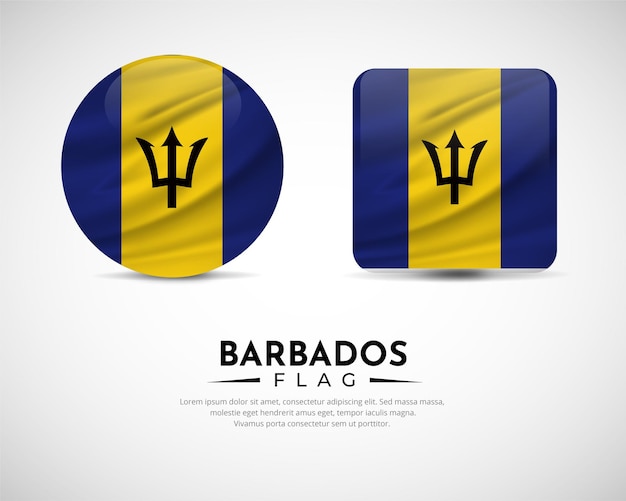 Collection of barbados flag emblem icon barbados flag symbol icon vector