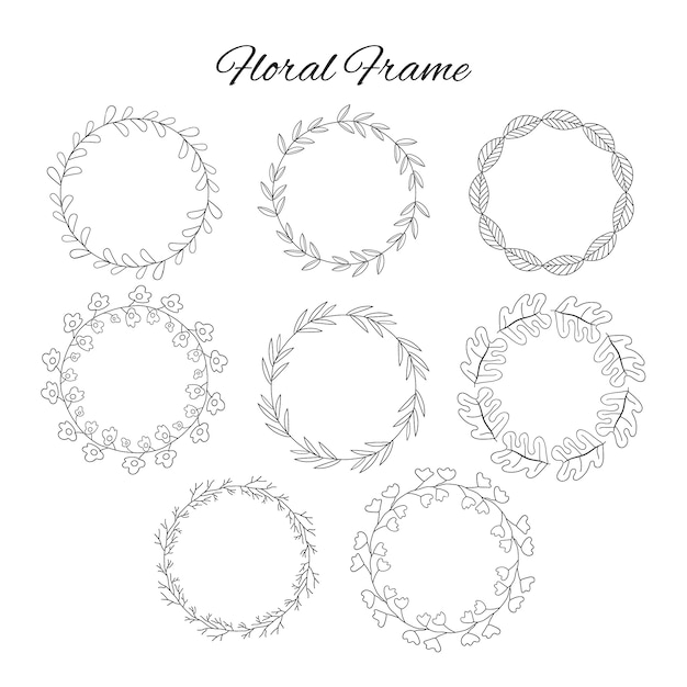 Collection of beautiful floral frames