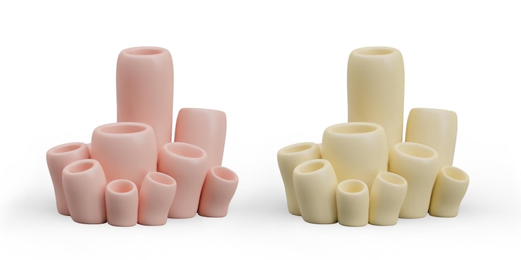 Vector collection of beige and pink corals beautiful realistic models