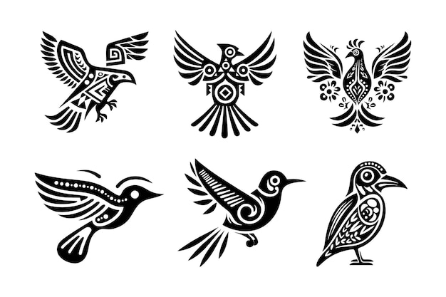Collection of bird tattoo designs