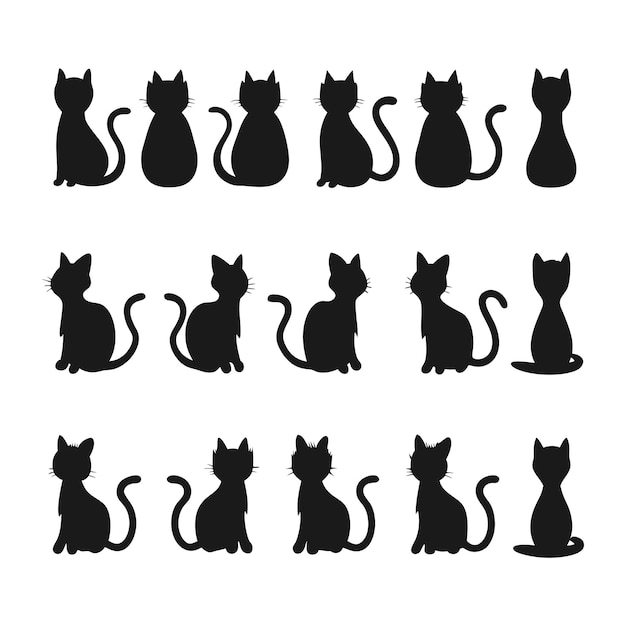 黒い猫のシルエットのコレクション