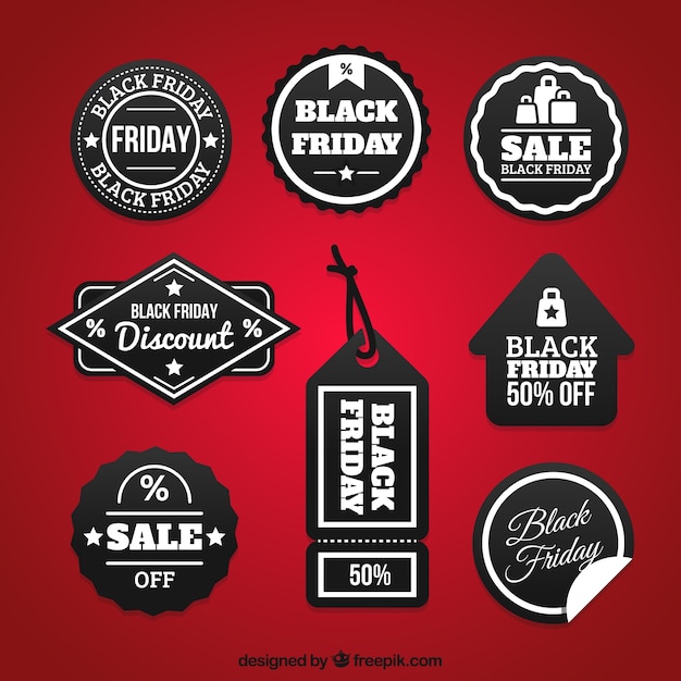 Collection of black friday labels