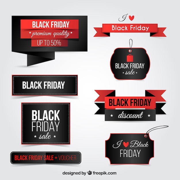 Collection of black fridays badges