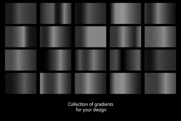 Vector collection of black gradient backgrounds.
