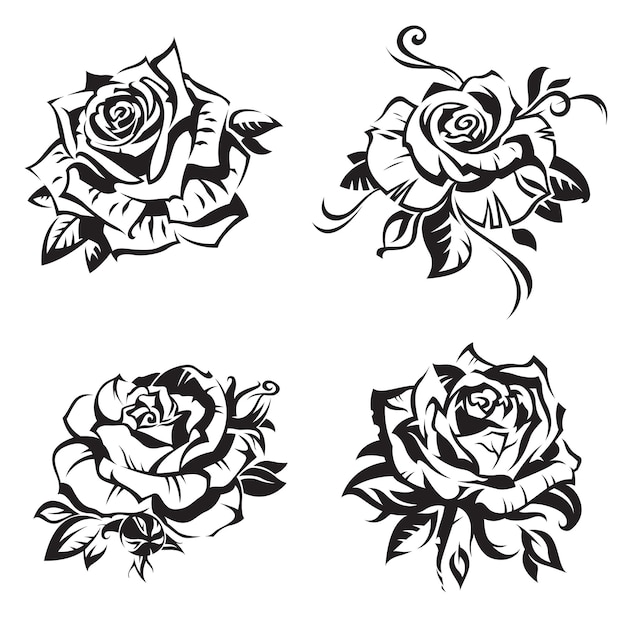 Collection of black roses