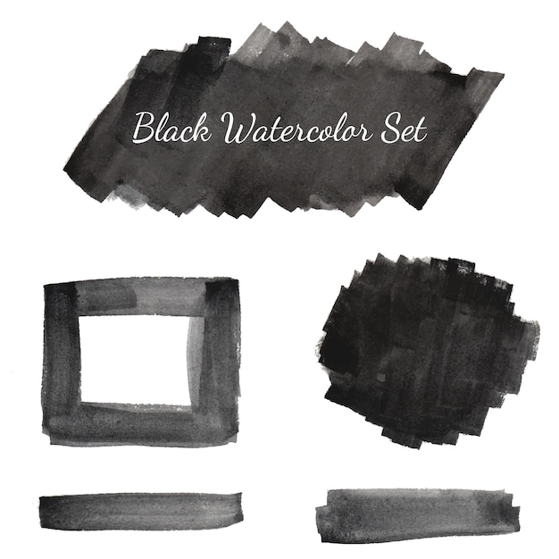 Collection of black watercolor set