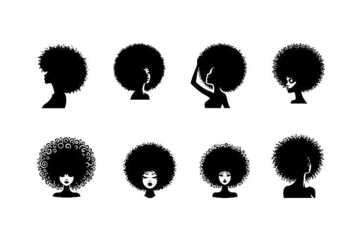 Vector a collection of black and white images of a haircut