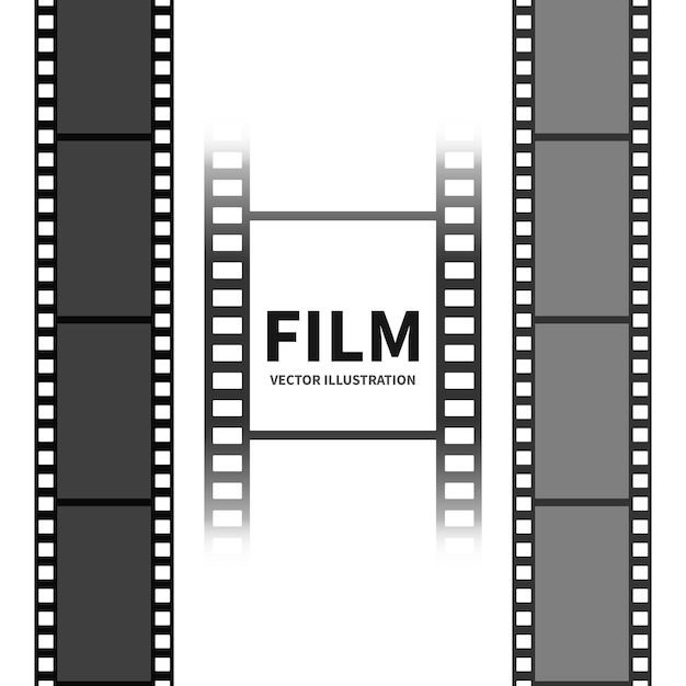 Vector collection of blank cinema film with different shape.