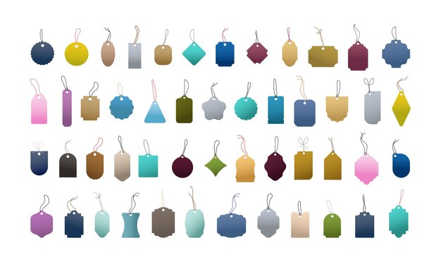 Vector collection of blank tags