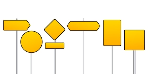 Vector collection of blank yellow road signs