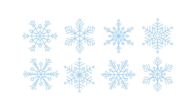 Collection of blue snowflakes