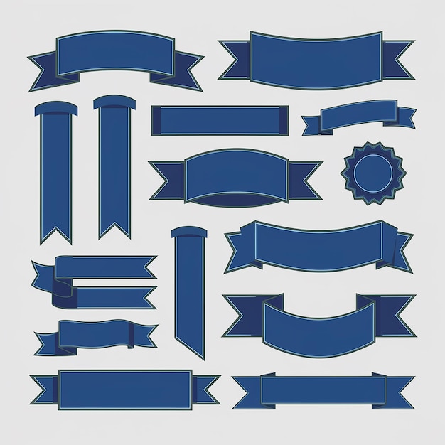 Vector a collection of blue and white signs with arrows and arrows