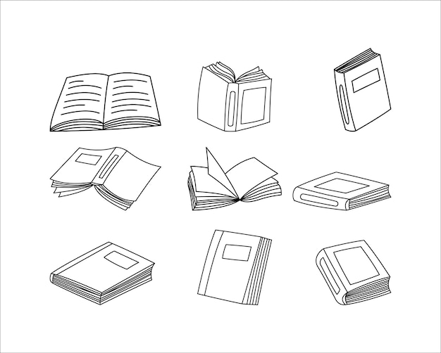 Collection of Book drawing illustration