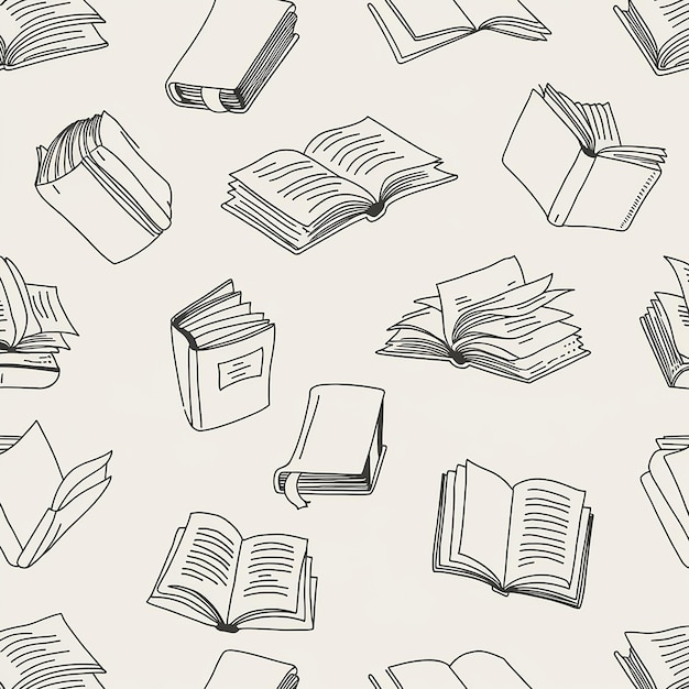 Vector a collection of books with a pencil drawing on the wall