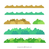 Collection of border grass in different colors