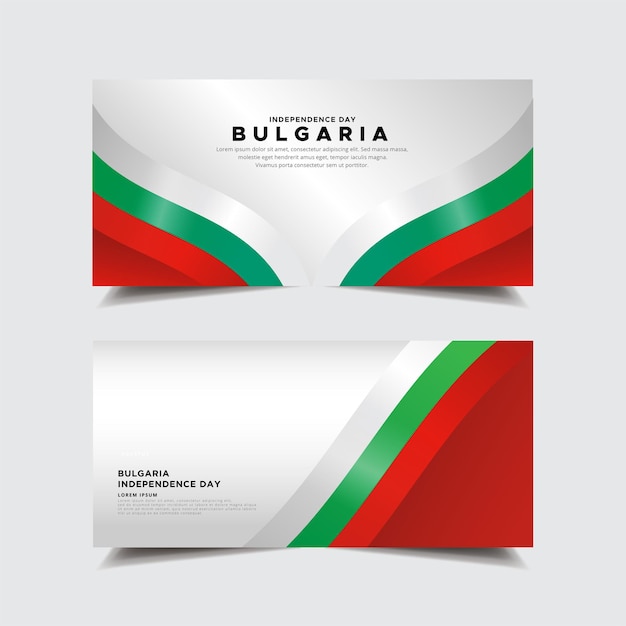 Collection of bulgaria independence day design background Bulgaria independence day with wavy flag vector